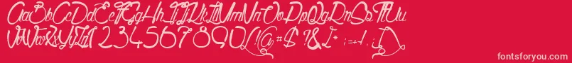 Fonte Quality Street – fontes rosa em um fundo vermelho