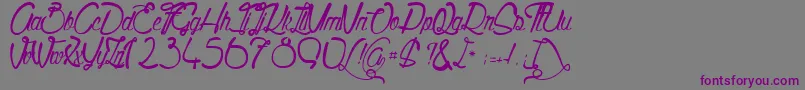 Quality Street-Schriftart – Violette Schriften auf grauem Hintergrund