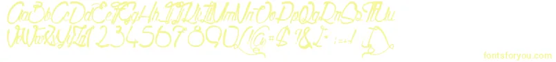 Quality Street Font – Yellow Fonts on White Background