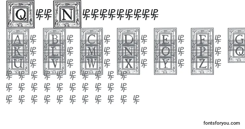 Czcionka QuaNauticale1 – alfabet, cyfry, specjalne znaki
