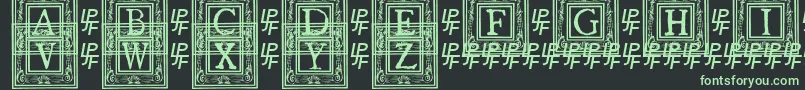 フォントQuaNauticale1 – 黒い背景に緑の文字