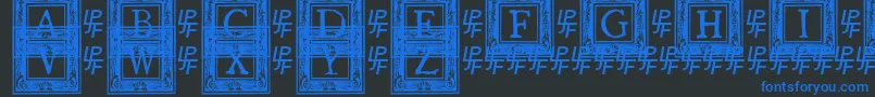 フォントQuaNauticale2 – 黒い背景に青い文字