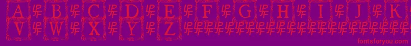 QuaNauticale3-Schriftart – Rote Schriften auf violettem Hintergrund