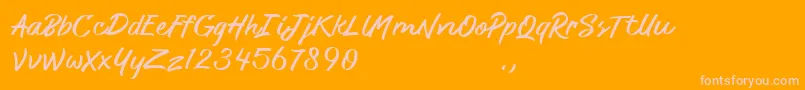 QuantiaDemo Regular Font – Pink Fonts on Orange Background