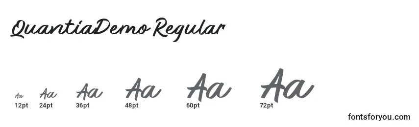 Размеры шрифта QuantiaDemo Regular