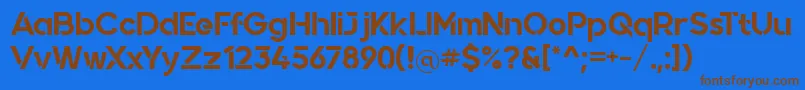 フォントQuantify – 茶色の文字が青い背景にあります。