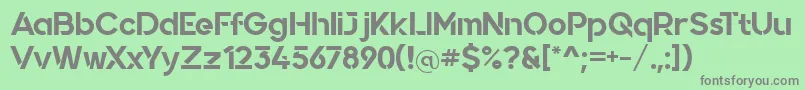 フォントQuantify – 緑の背景に灰色の文字