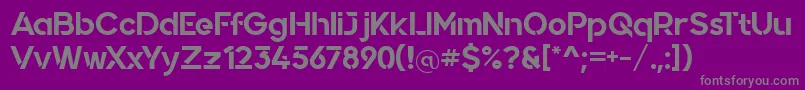 フォントQuantify – 紫の背景に灰色の文字