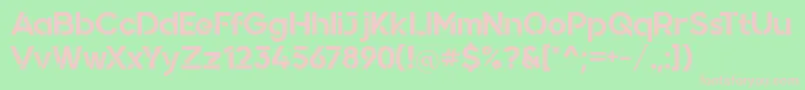 Quantify-fontti – vaaleanpunaiset fontit vihreällä taustalla