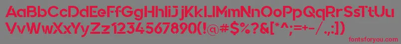 Weitere Informationen zur Quantify-Schriftart Quantify-Schriftart – Rote Schriften auf grauem Hintergrund