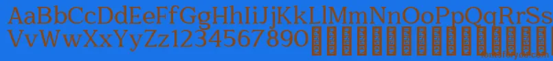 Quantik Personal Use Only Regular Font – Brown Fonts on Blue Background