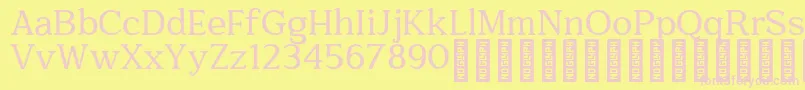 Quantik Personal Use Only Regular-fontti – vaaleanpunaiset fontit keltaisella taustalla