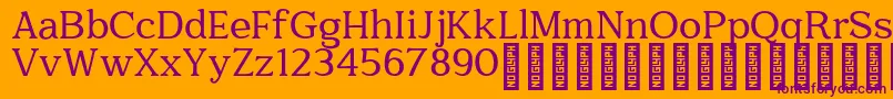 Quantik Personal Use Only Regular-Schriftart – Violette Schriften auf orangefarbenem Hintergrund