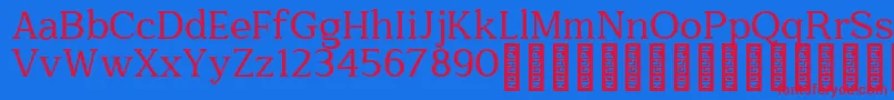 フォントQuantik Personal Use Only Regular – 赤い文字の青い背景