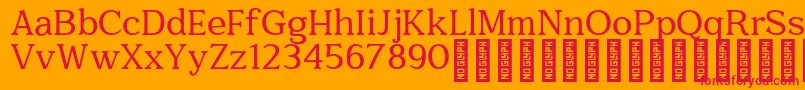 Quantik Personal Use Only Regular-Schriftart – Rote Schriften auf orangefarbenem Hintergrund