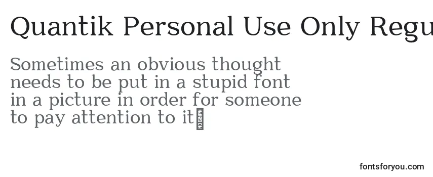Quantik Personal Use Only Regular-fontti