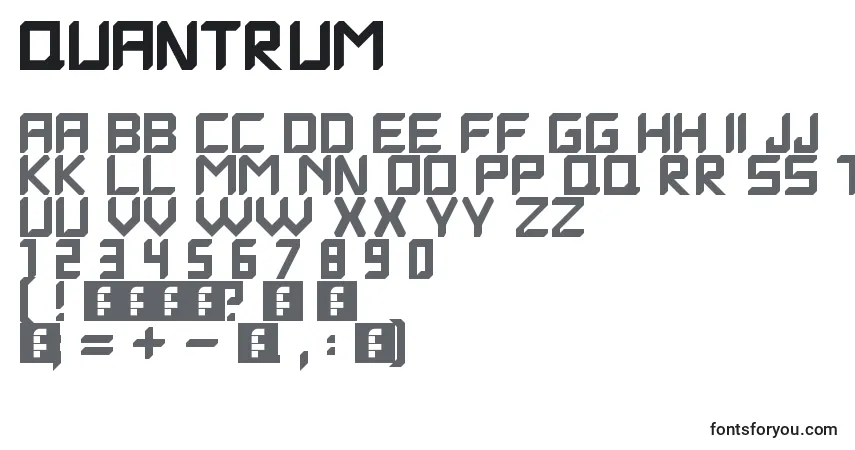 Quantrum-fontti – aakkoset, numerot, erikoismerkit