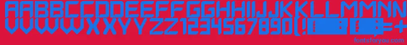 Quantrum Font – Blue Fonts on Red Background