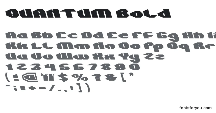 Schriftart QUANTUM Bold – Alphabet, Zahlen, spezielle Symbole