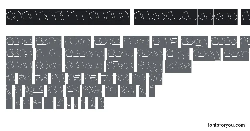 Schriftart QUANTUM Hollow Inverse – Alphabet, Zahlen, spezielle Symbole