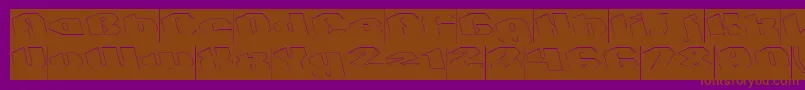 QUANTUM Hollow Inverse Font – Brown Fonts on Purple Background