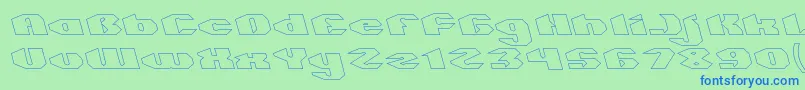 QUANTUM Hollow Font – Blue Fonts on Green Background