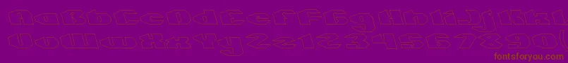 QUANTUM Hollow-Schriftart – Braune Schriften auf violettem Hintergrund