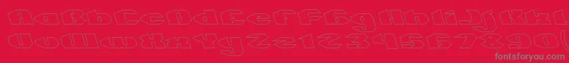 QUANTUM Hollow-Schriftart – Graue Schriften auf rotem Hintergrund