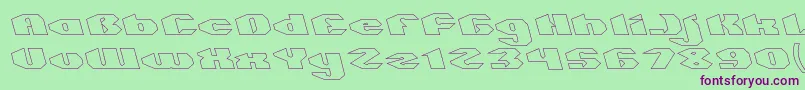 QUANTUM Hollow Font – Purple Fonts on Green Background