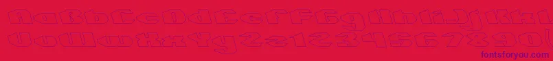 QUANTUM Hollow-Schriftart – Violette Schriften auf rotem Hintergrund