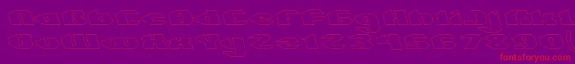 QUANTUM Hollow Font – Red Fonts on Purple Background