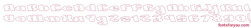 QUANTUM Hollow Font – Red Fonts on White Background