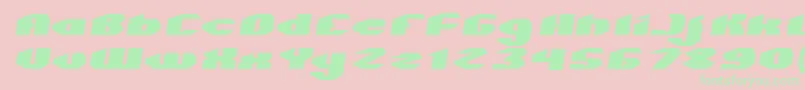 QUANTUM Normal Italic-Schriftart – Grüne Schriften auf rosa Hintergrund