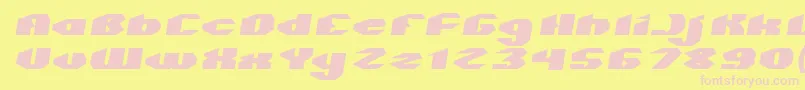 QUANTUM Normal Italic Font – Pink Fonts on Yellow Background