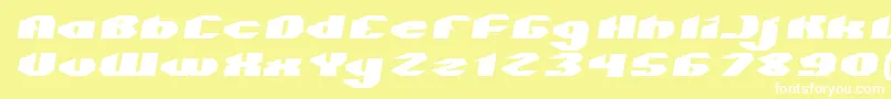 Police QUANTUM Normal Italic – polices blanches sur fond jaune