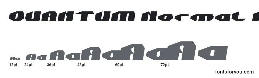Размеры шрифта QUANTUM Normal Italic
