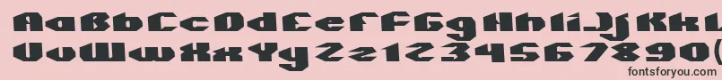 フォントQUANTUM Normal – ピンクの背景に黒い文字