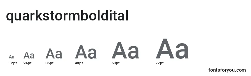Размеры шрифта Quarkstormboldital (137690)