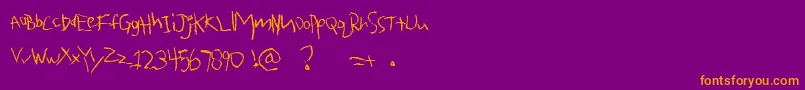 フォントQUAROTF  – 紫色の背景にオレンジのフォント