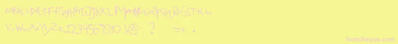 QUAROTF -Schriftart – Rosa Schriften auf gelbem Hintergrund