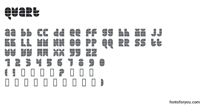 Шрифт QUART    (137693) – алфавит, цифры, специальные символы