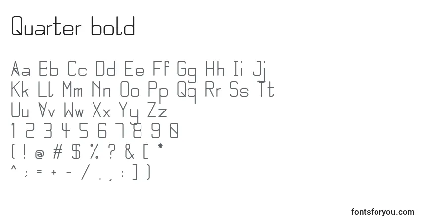 A fonte Quarter bold – alfabeto, números, caracteres especiais
