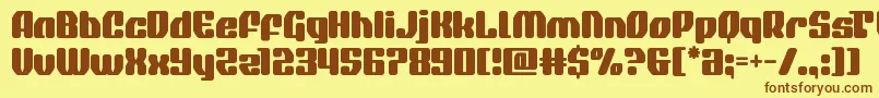 quasarpacer Font – Brown Fonts on Yellow Background