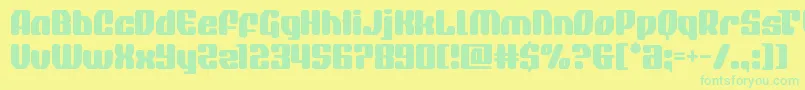 quasarpacer-Schriftart – Grüne Schriften auf gelbem Hintergrund