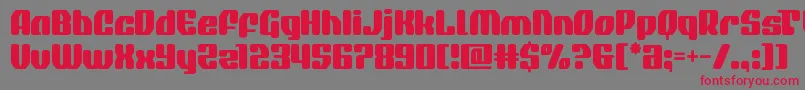 Czcionka quasarpacer – czerwone czcionki na szarym tle