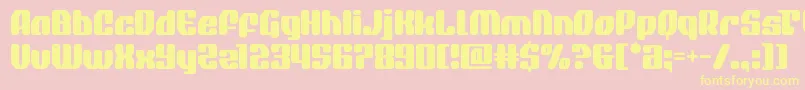 quasarpacer-Schriftart – Gelbe Schriften auf rosa Hintergrund