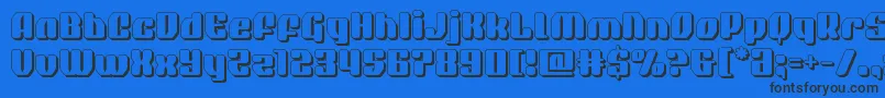 quasarpacer3d Font – Black Fonts on Blue Background