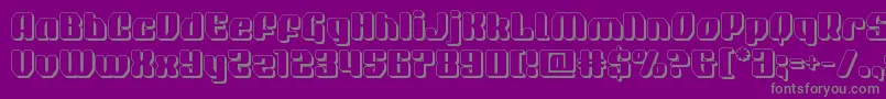 quasarpacer3d-Schriftart – Graue Schriften auf violettem Hintergrund