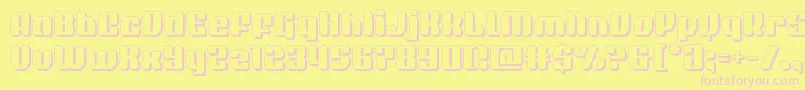 quasarpacer3d Font – Pink Fonts on Yellow Background