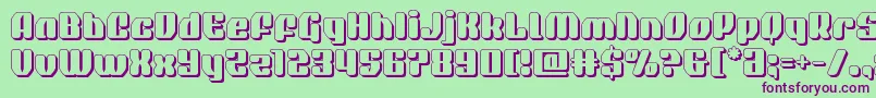 quasarpacer3d Font – Purple Fonts on Green Background